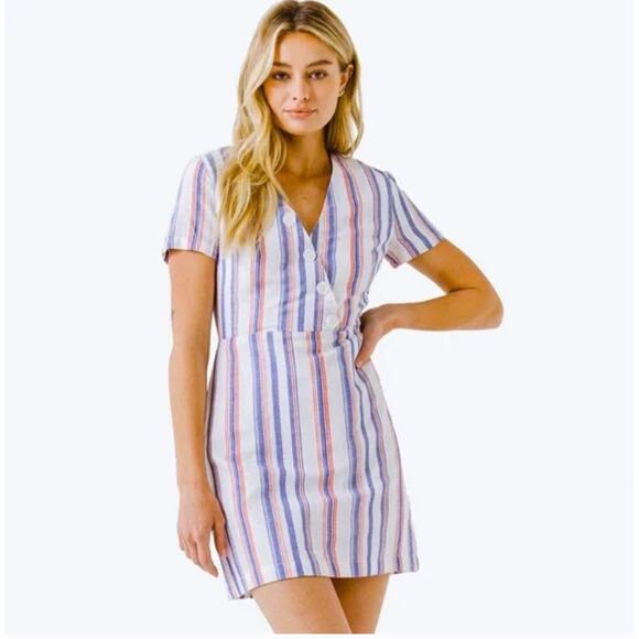 COASTAL COUNTRY CLUB English Factory Mini Dress – Short Sleeve Preppy – L NWOT - Picture 1 of 10